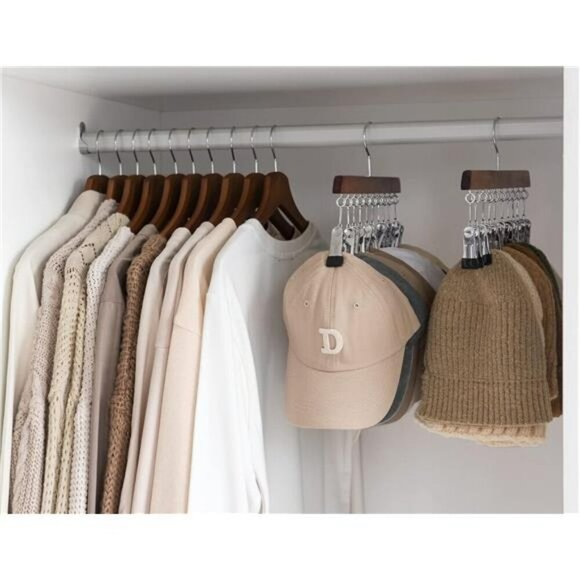 Closet Hat Organizer Rack Set for Baseball Caps with Adjustable Clips 2 Pack - Picture 2 of 7
